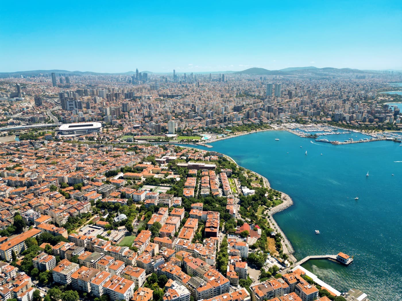 Kadıköy sahili ve çevresinin kuşbakışı görünümü